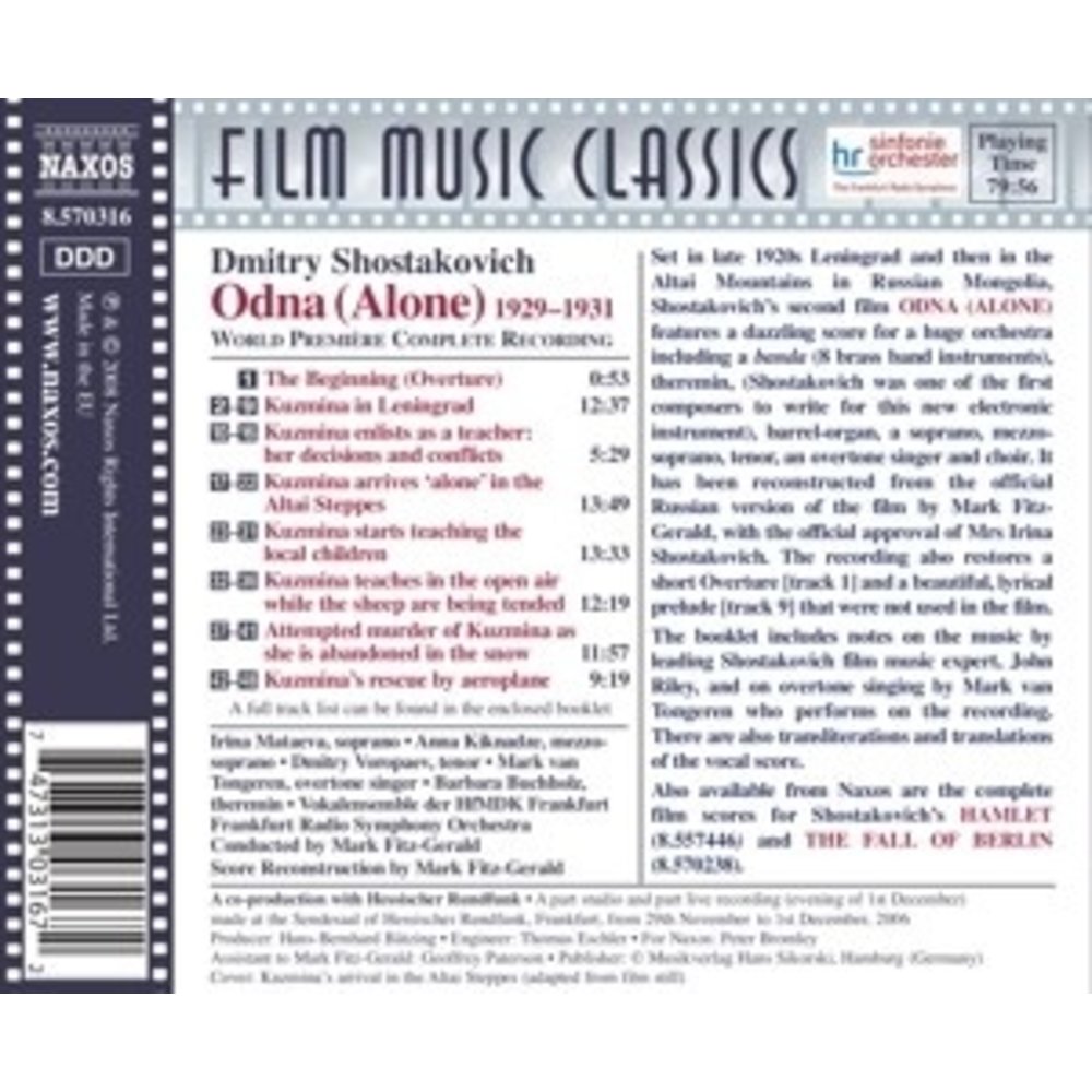 Naxos Shostakovitch: Odna (Alone)