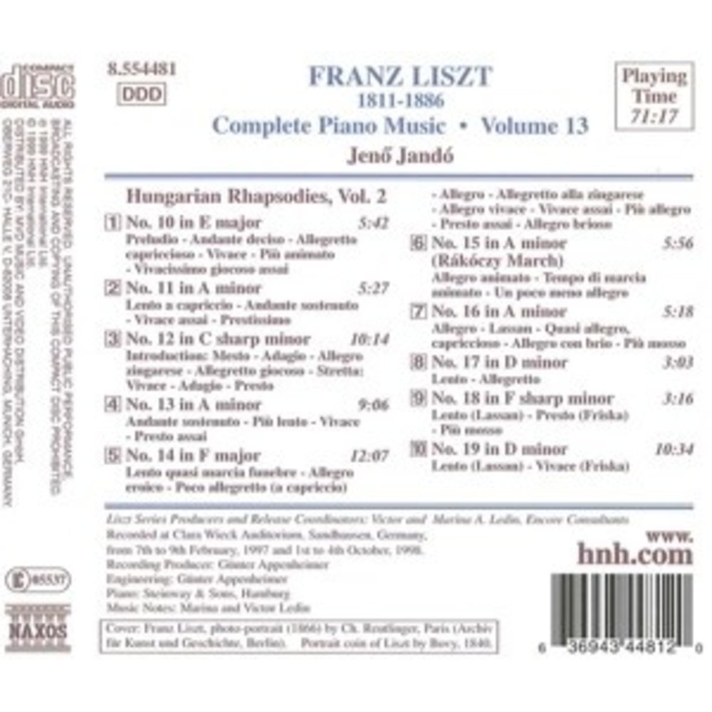 Naxos Liszt:compl. Piano Music Vol13