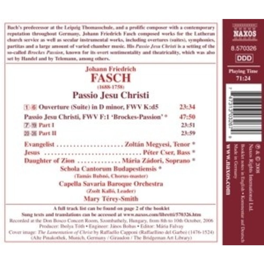 Naxos Fasch: Passio Jesu Christi