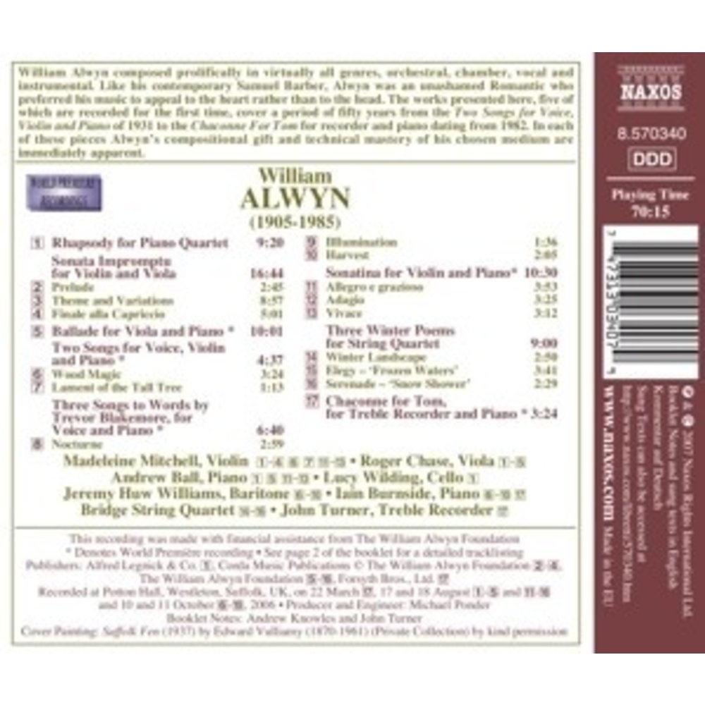 Naxos Alwyn W.:Sonata Impromptu/Sonatina