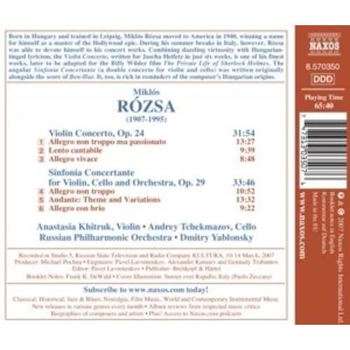 Naxos Rozsa: Violin Concerto / Sinfonia