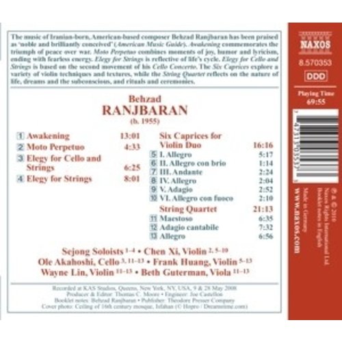 Naxos Ranjbaran: Awakening / Elegy