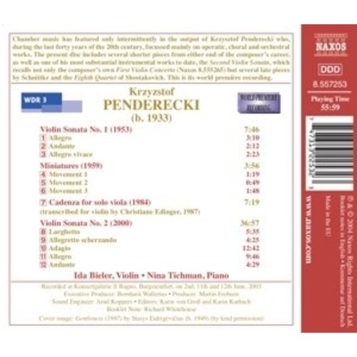 Naxos Penderecki:violin Sonatasn.1&2