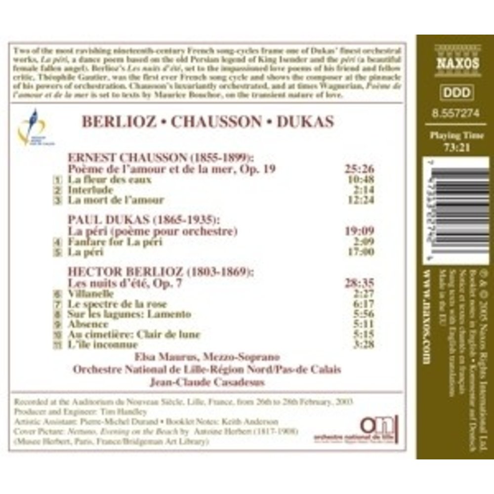 Naxos Berlioz: Nuits D'ete (Les) / C