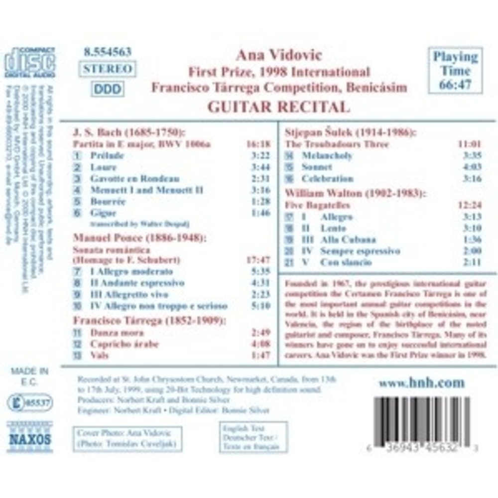 Naxos Vidovic, Ana: Guitar Recital