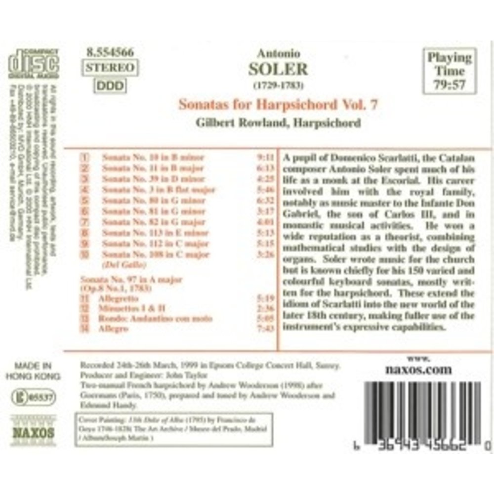 Naxos Soler:son.for Harpsichord V.7