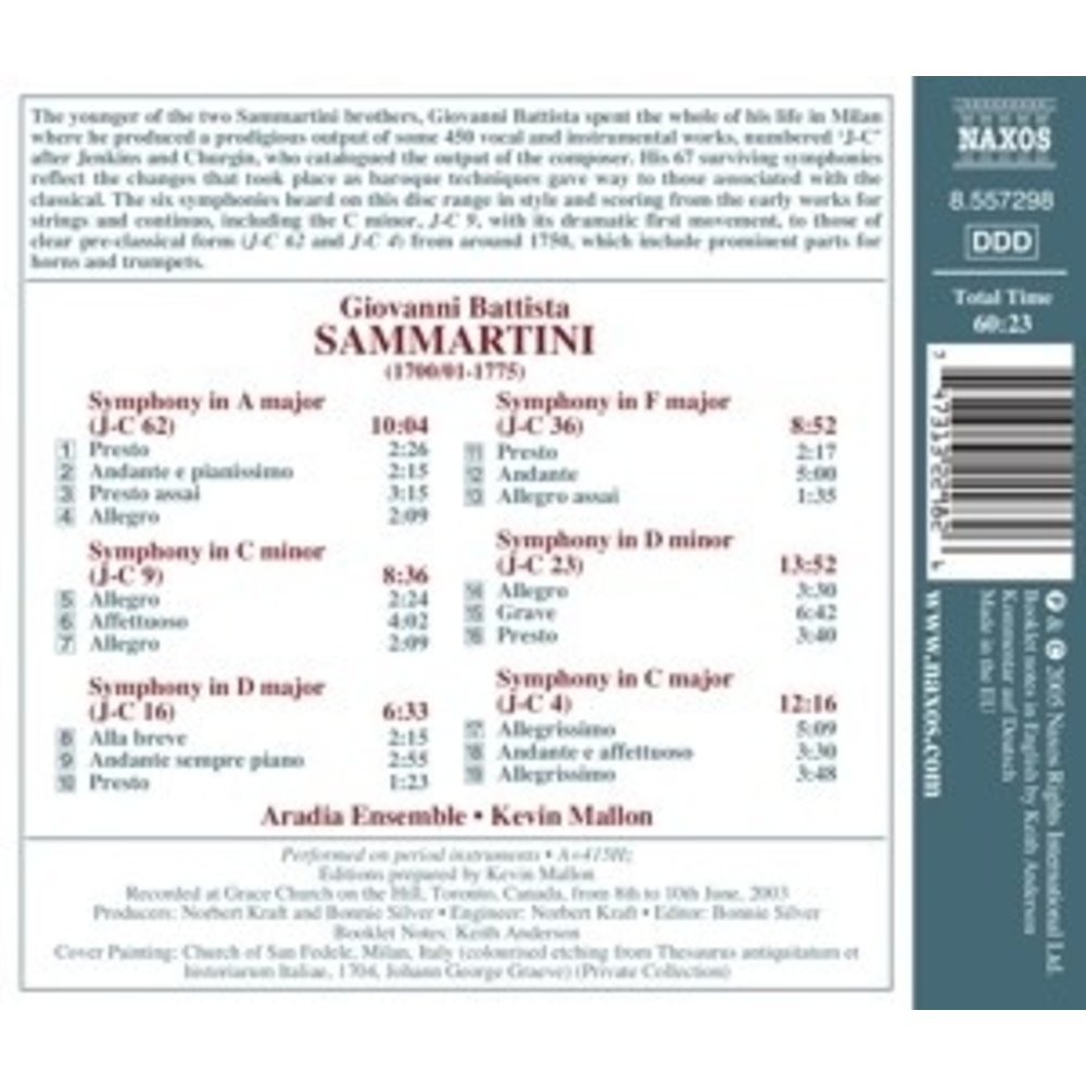 Naxos Sammartini: Six Symphonies