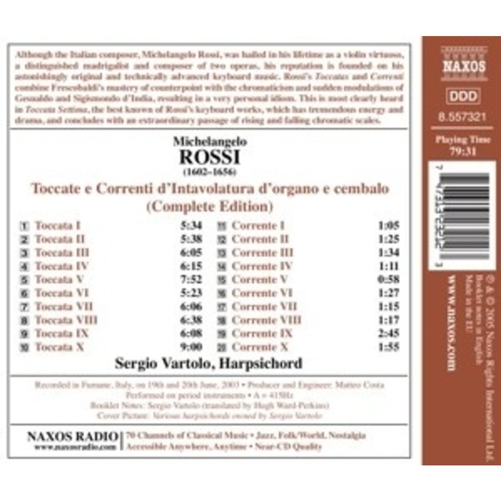 Naxos Rossi: Toccatas And Correnti