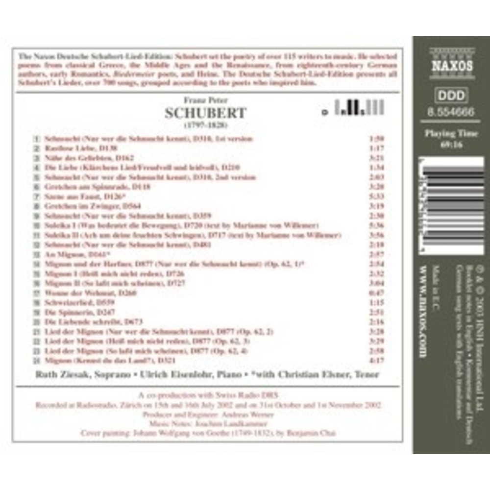 Naxos Schubert: Goethe Lieder, Vol.2