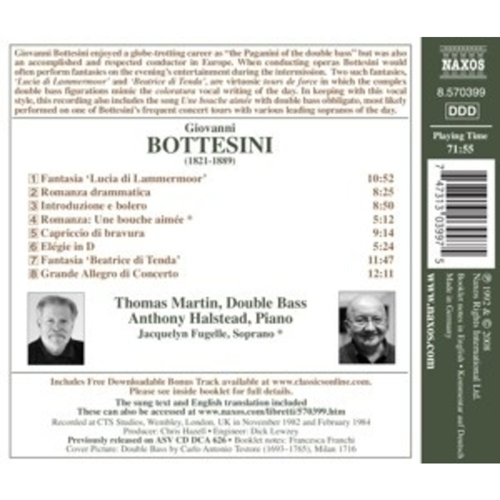 Naxos Bottesini: Fantasia Lucia D. L.