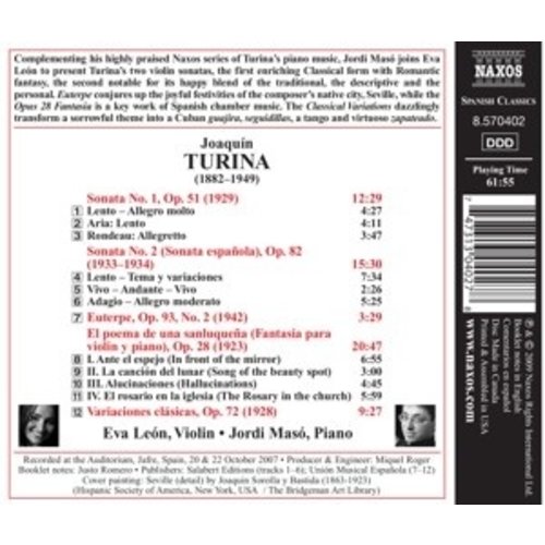 Naxos Turina: Music For Violin & Piano