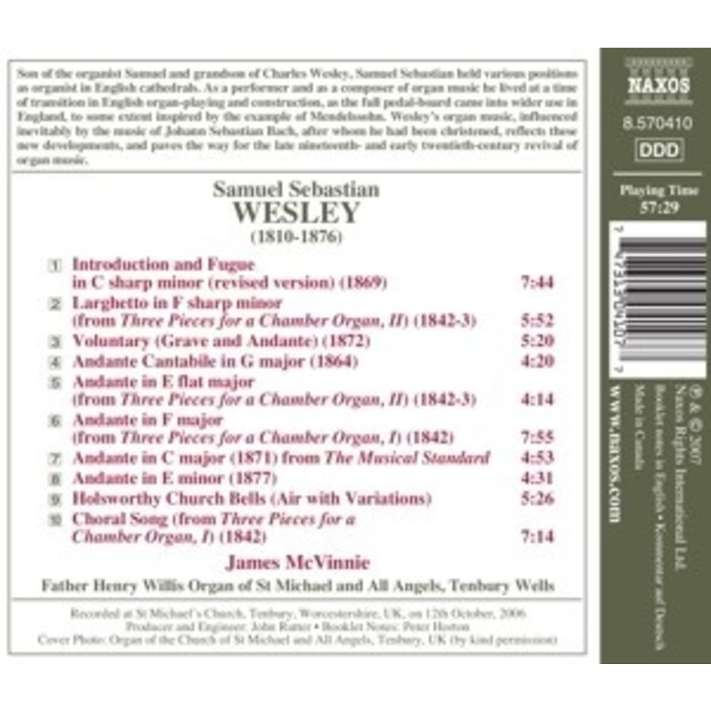Naxos Wesley, S.s.: Organ Works