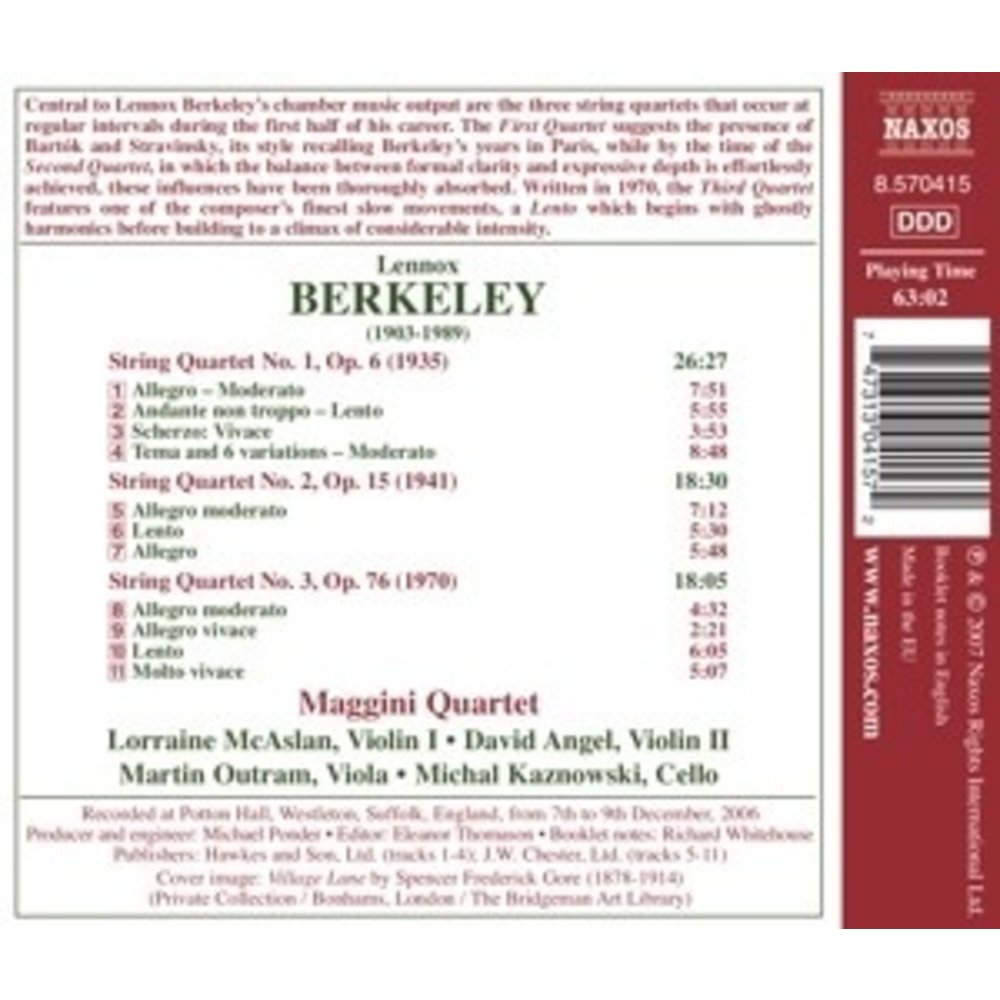 Naxos Berkerley: String Quartets