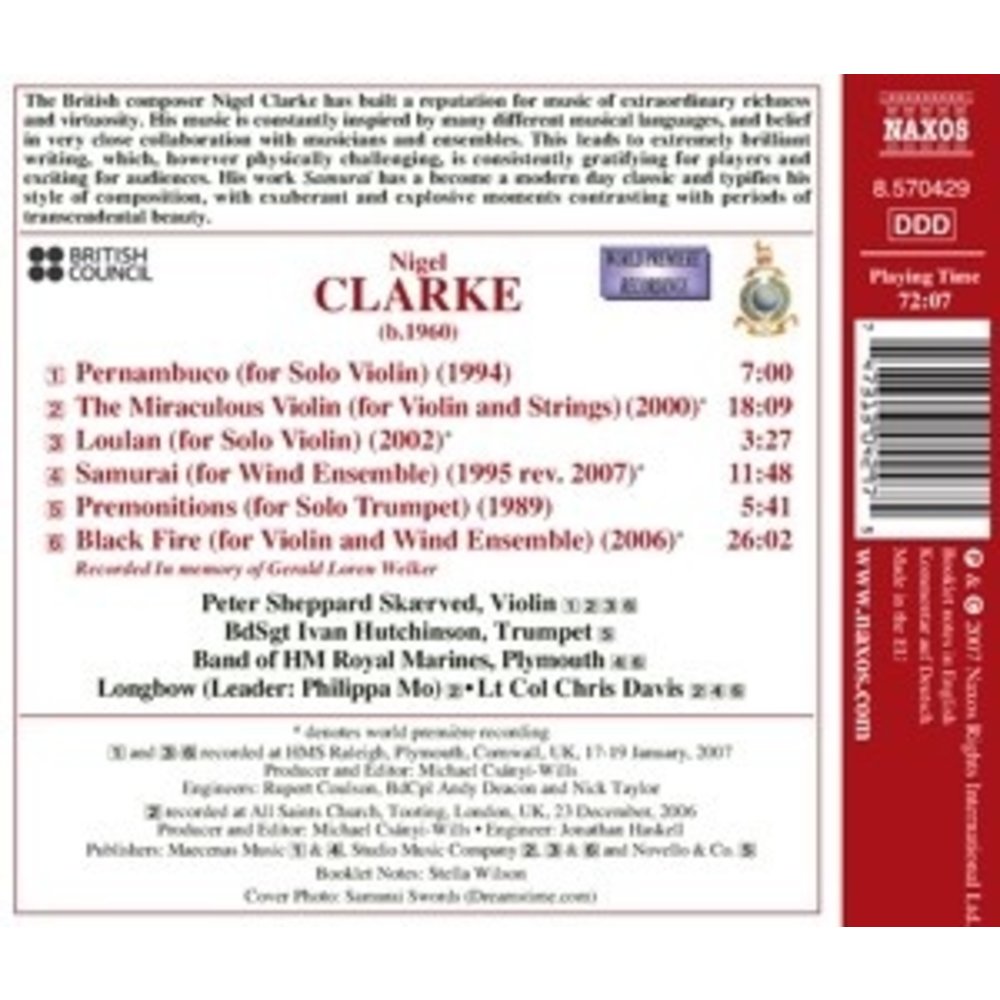 Naxos Clarke, N.: Violin Concertos