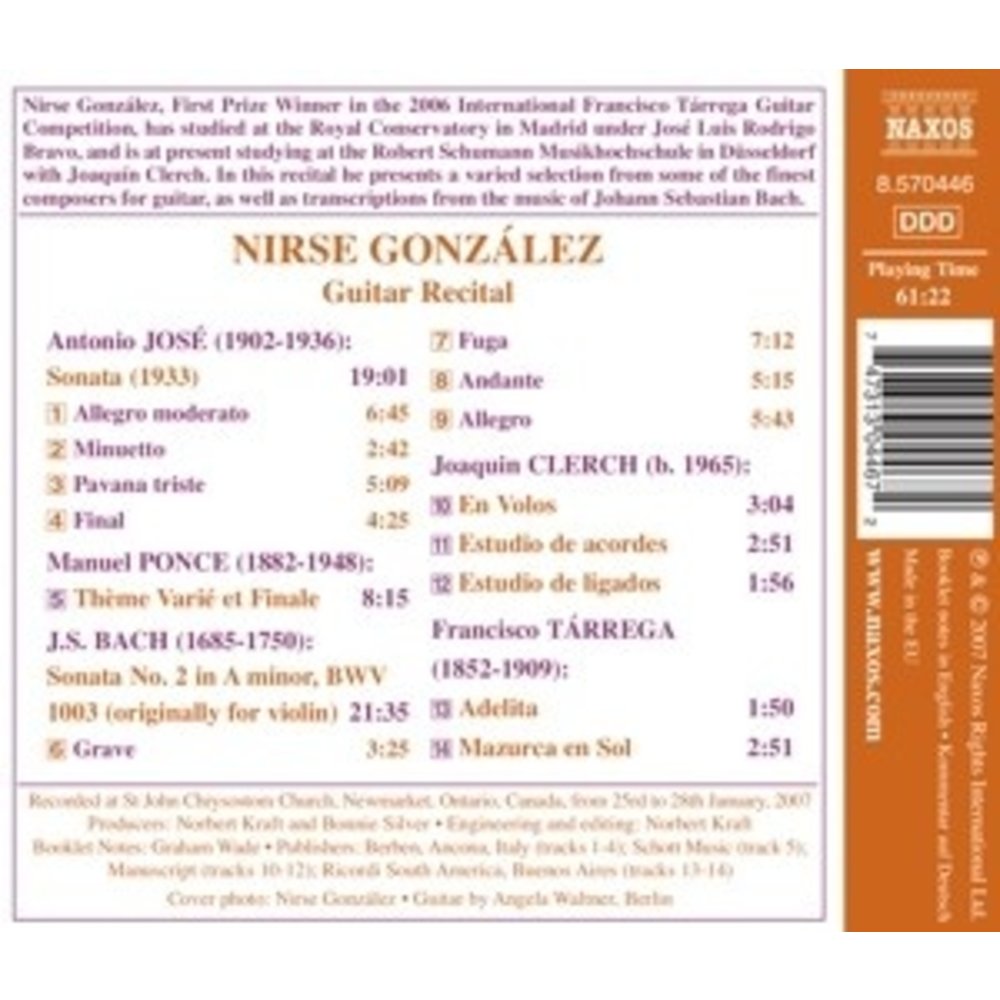 Naxos Guitar Recital: Nirse Gonzalez