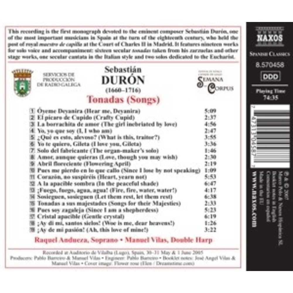 Naxos Duron: Tonadas