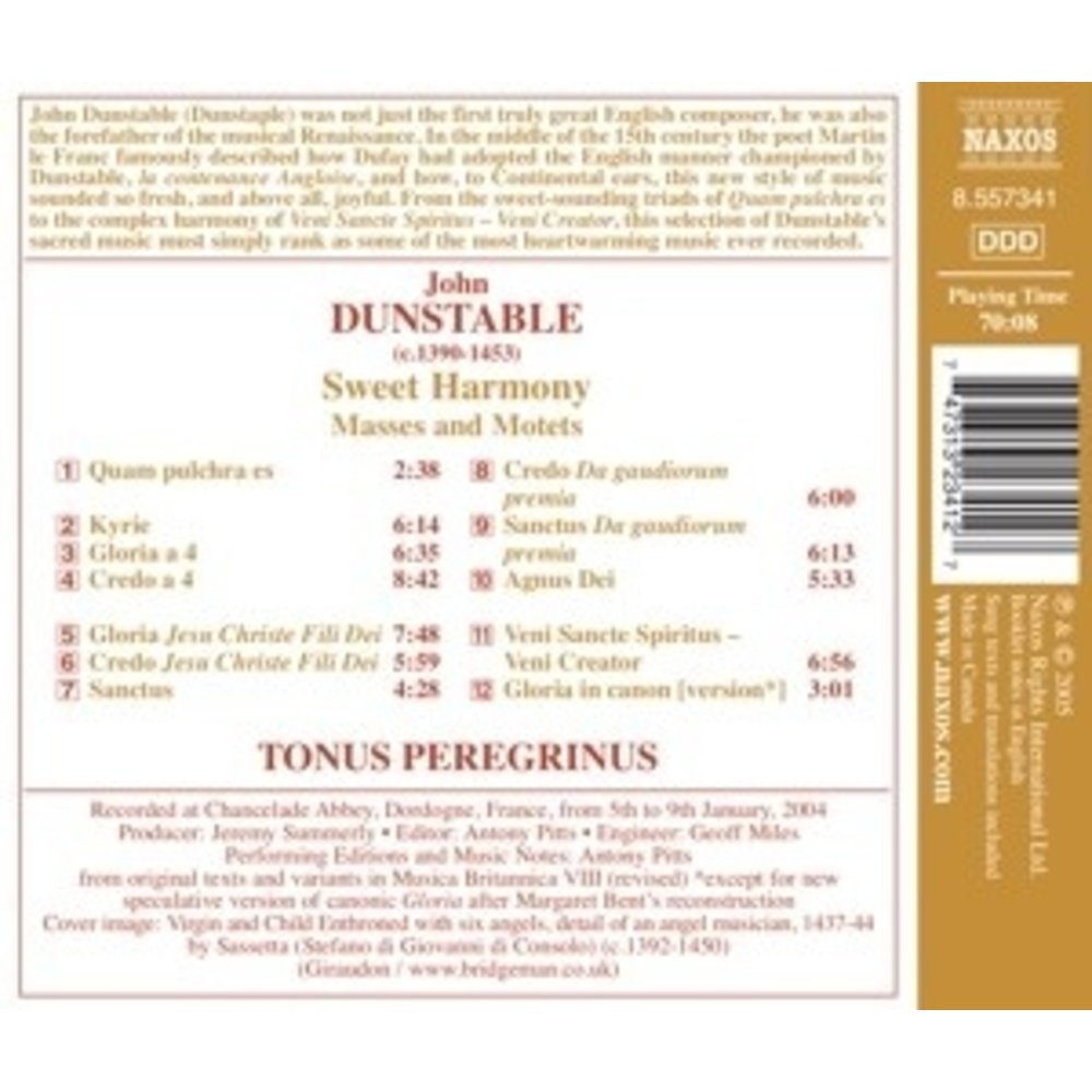 Naxos Dunstable: Sweet Harmony