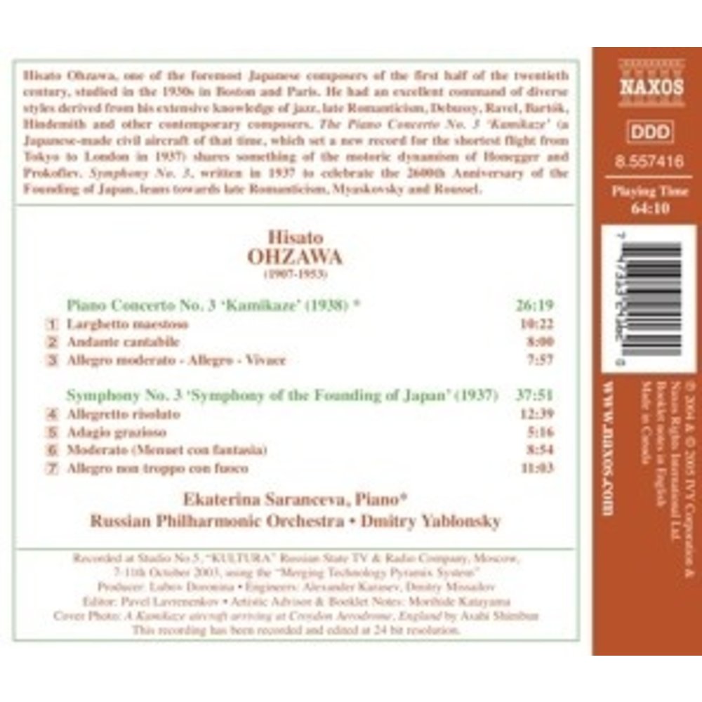 Naxos Ohzawa: Piano Concerto No. 3,