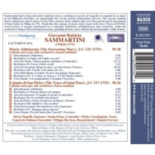 Naxos Sammartini: Sacred Cantatas