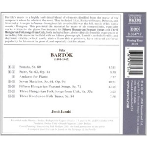 Naxos Bartok: Piano Music,Vol.1