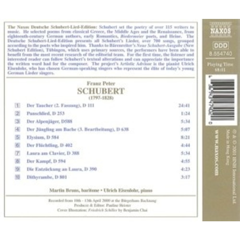 Naxos Schiller-Lieder,Vol.1