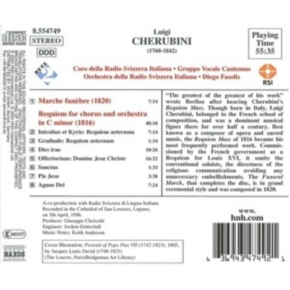 Naxos Cherubini:requiem.marche Funeb