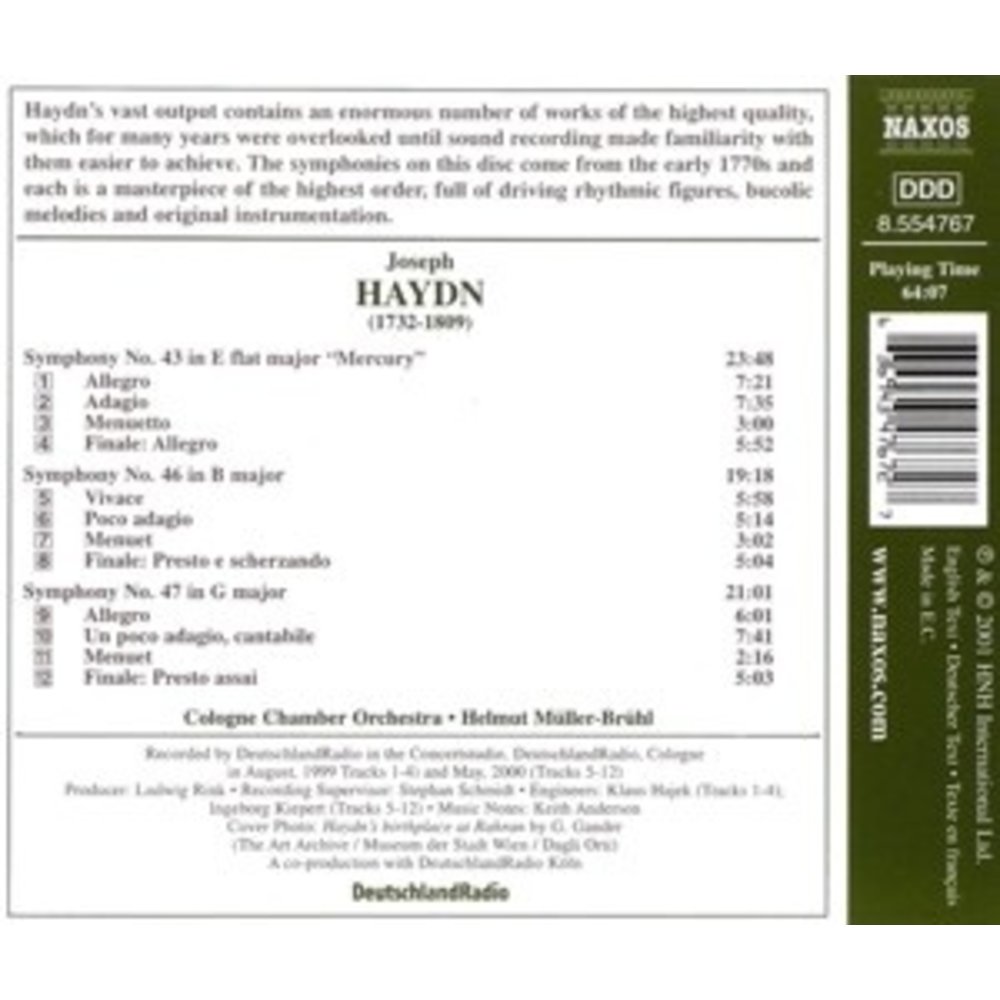 Naxos Haydn: Symphonies No.43,46&47