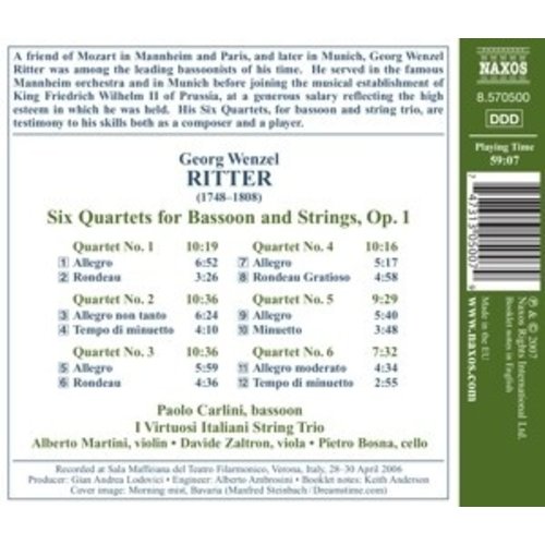 Naxos Ritter: Bassoon Quartets, Op. 1