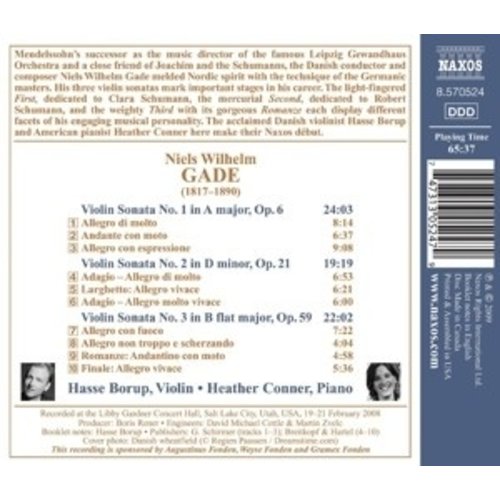 Naxos Gade: Violin Sonatas No.1-3