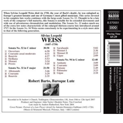 Naxos Weiss: Lute Sonatas Vol. 9