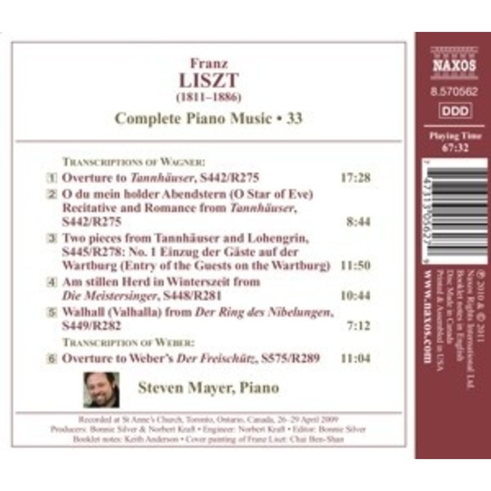 Naxos Liszt: Wagner And Weber Transcr.