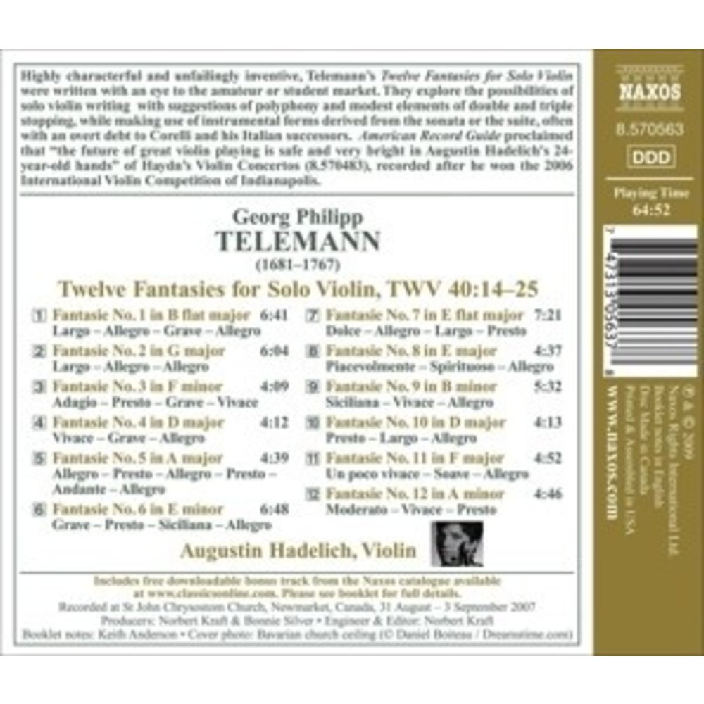 Naxos Telemann: Twelve Fantasies