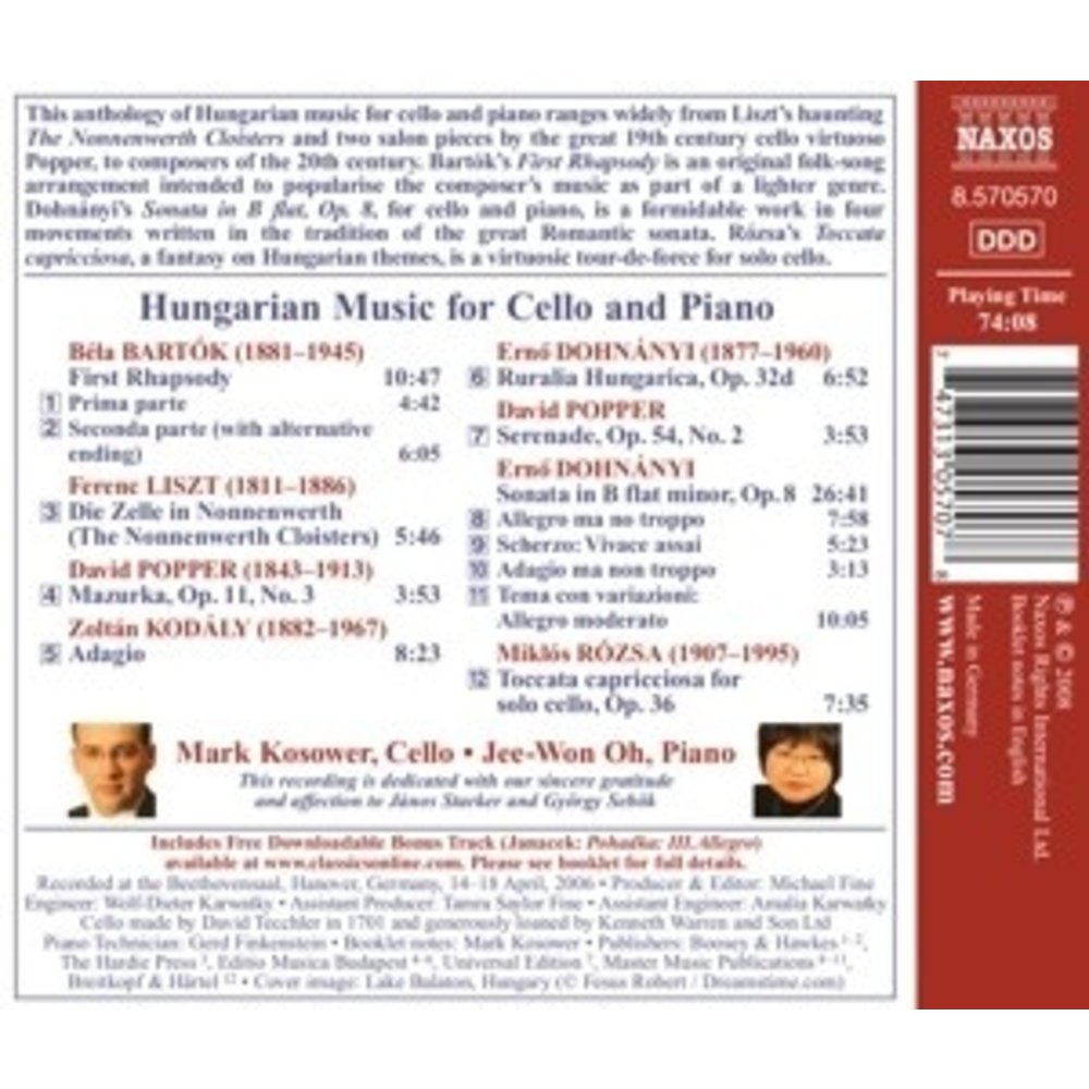 Naxos Hungarian Music For Cello And Piano