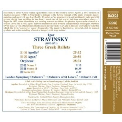 Naxos Stravinsky: Apollo / Agon / Or