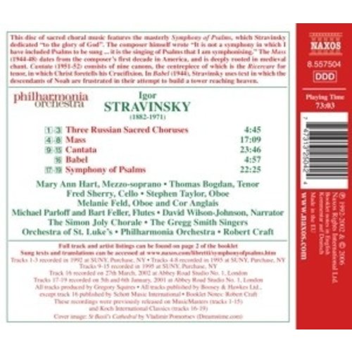 Naxos Stravinsky: Symphony Of Psalms