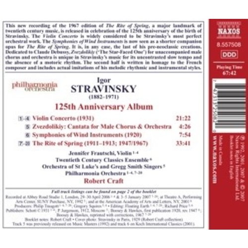 Naxos Stravinsky: Violin Concerto Vol. 8