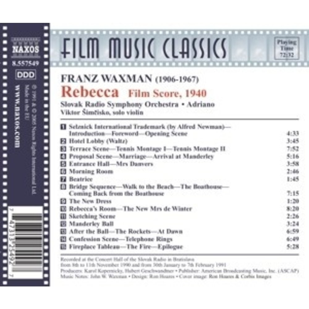 Naxos Waxman: Rebecca