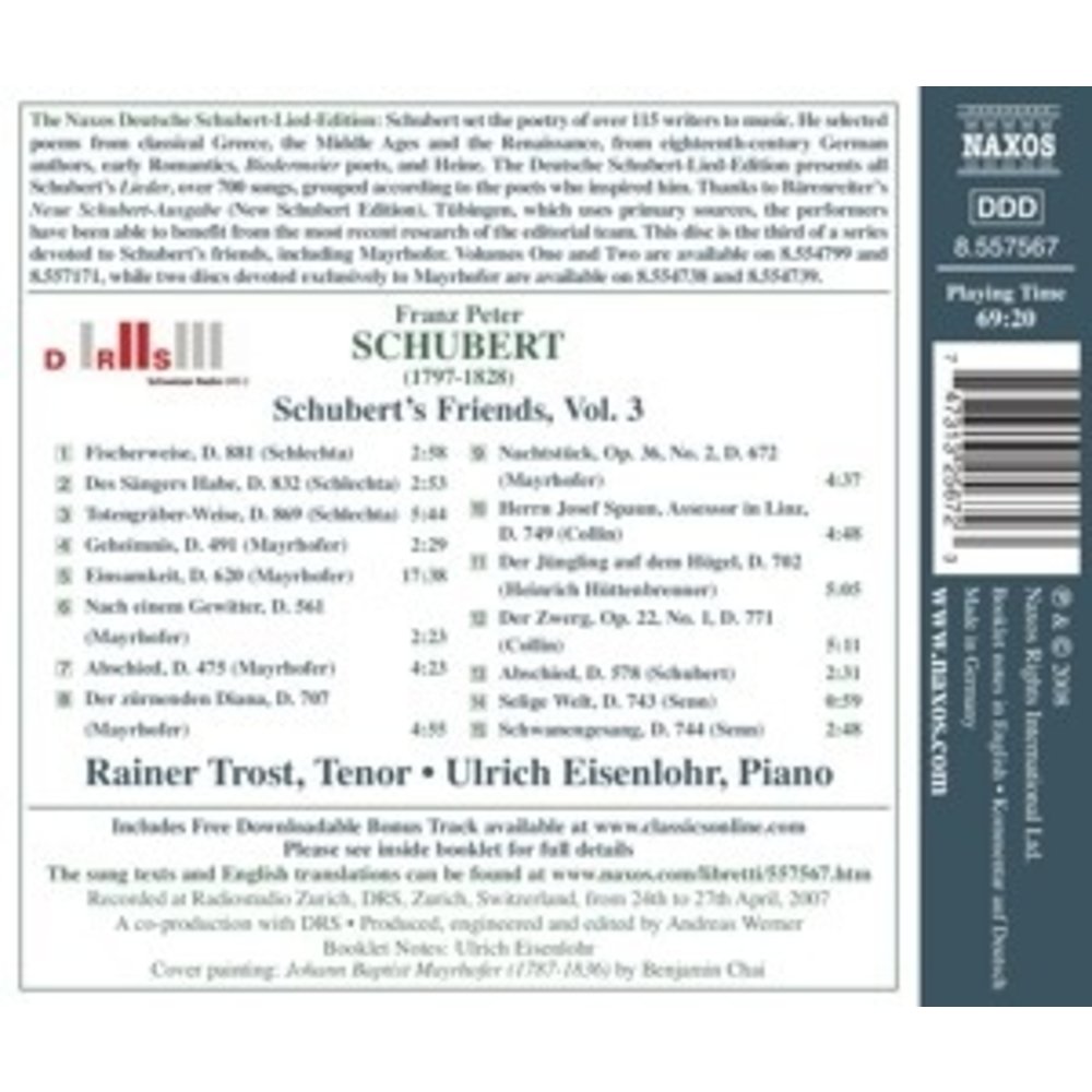 Naxos Schubert:schubert's Friends V.3