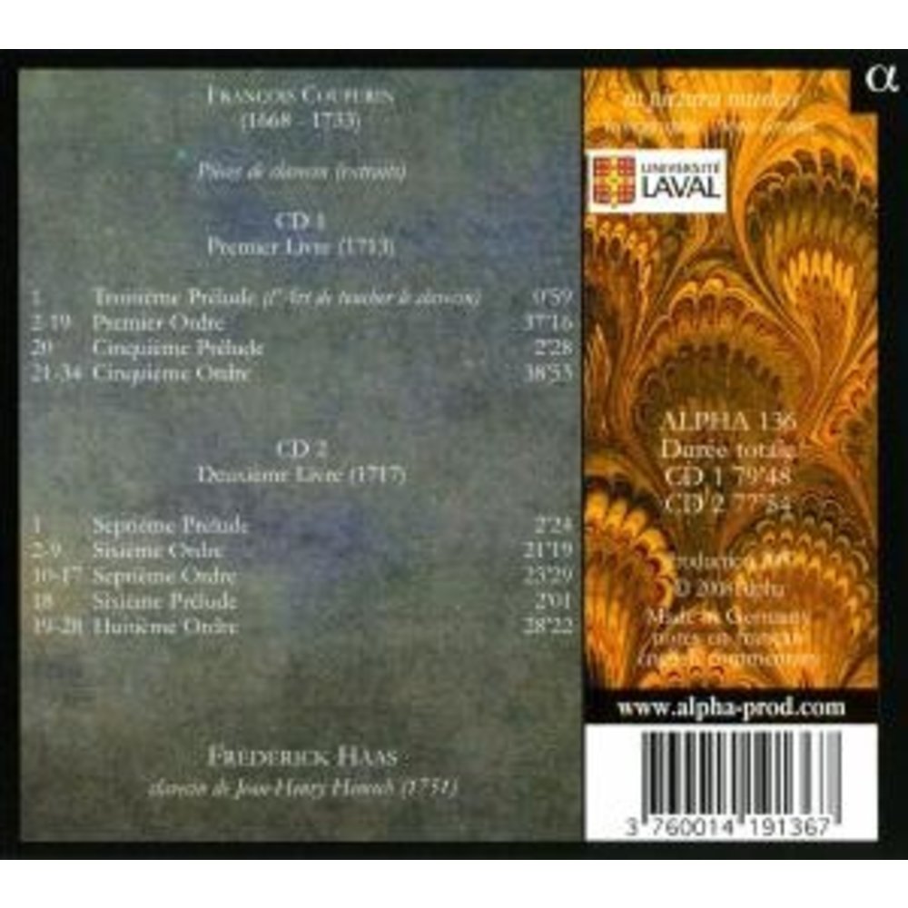 ALPHA Pieces De Clavecin Des Livres I & Ii