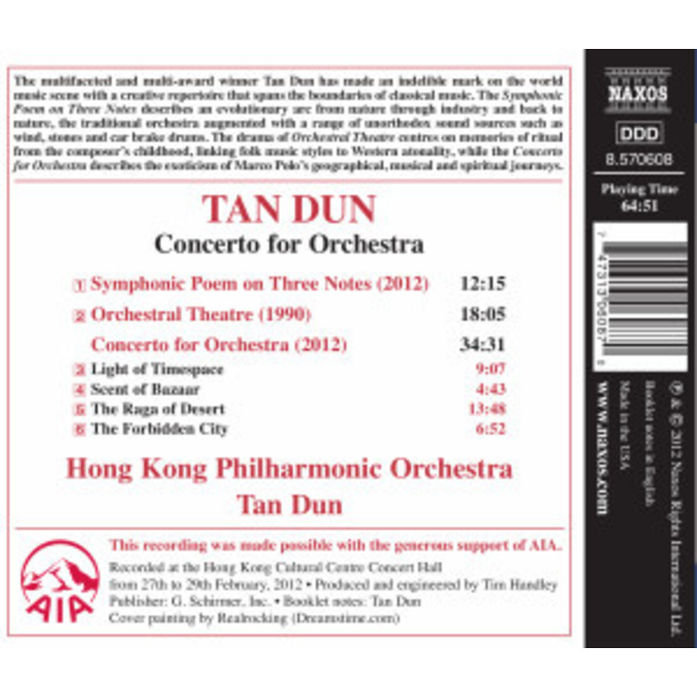 Naxos Tan Dun: Concerto For Orchestra