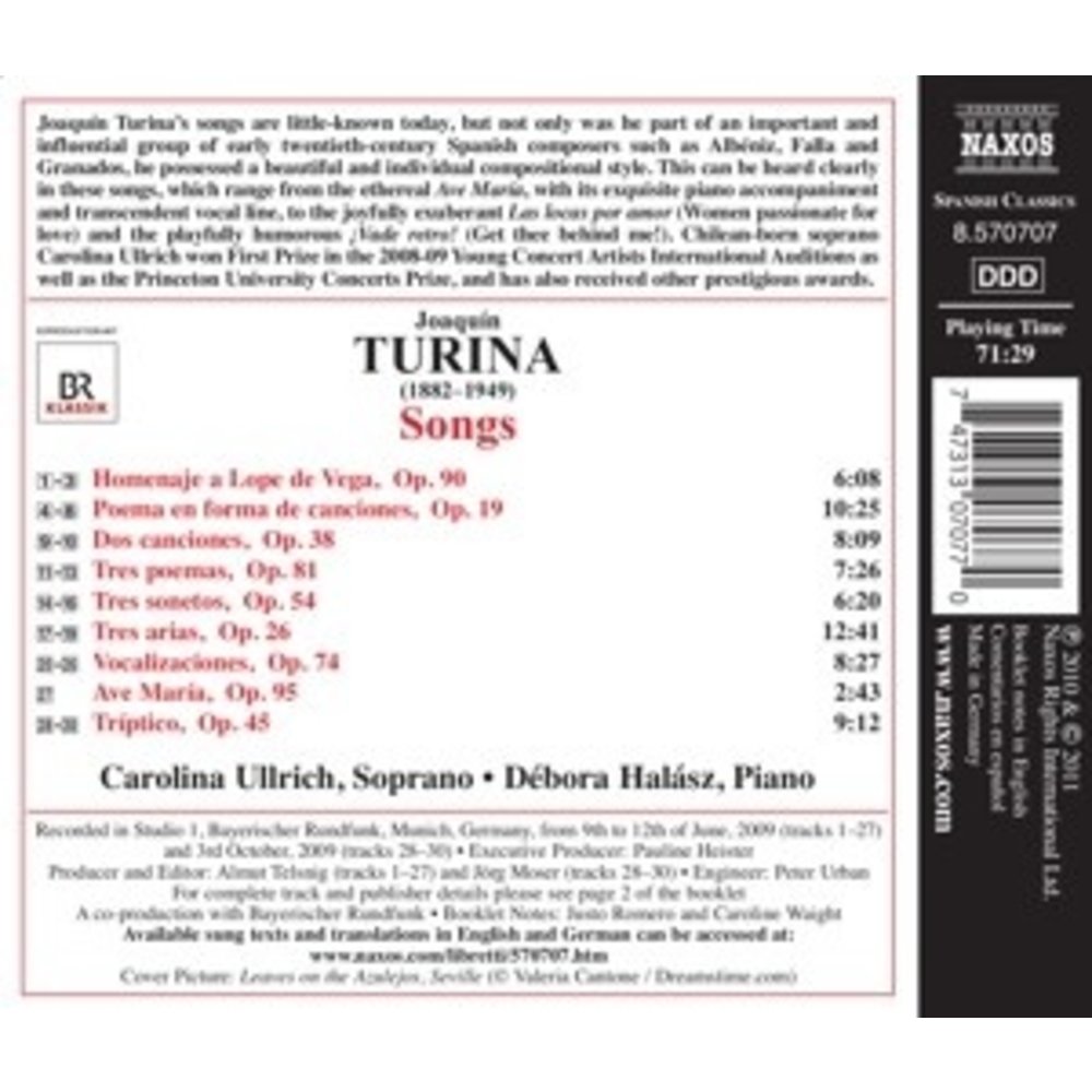 Naxos Turina: Songs