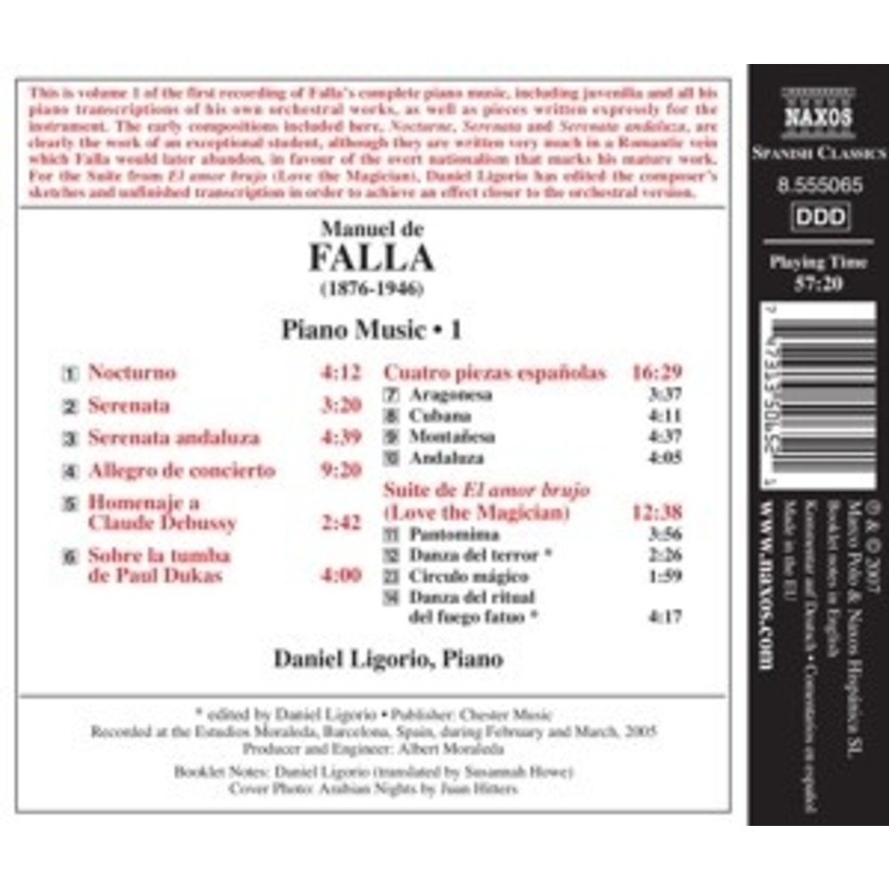 Naxos Falla: Complete Piano Works, V