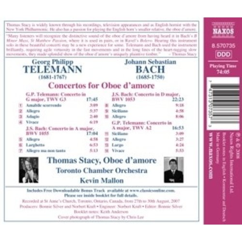 Naxos Bach/Telemann: Oboe D Amore C.