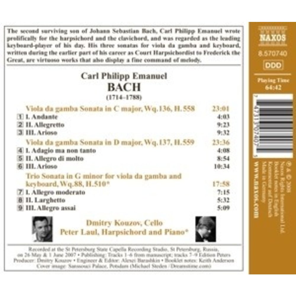 Naxos Bach, Cpe: Viola Da Gamba Son.