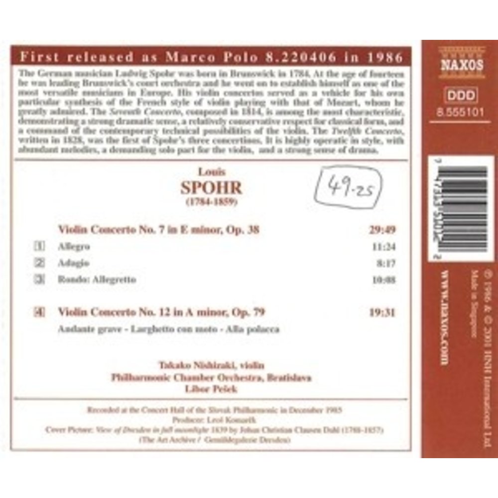 Naxos Spohr: Violin Concertos N.7&12