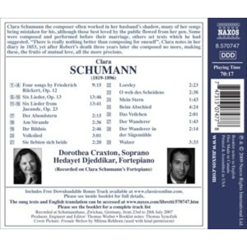 Naxos C. Schumann: Complete Songs