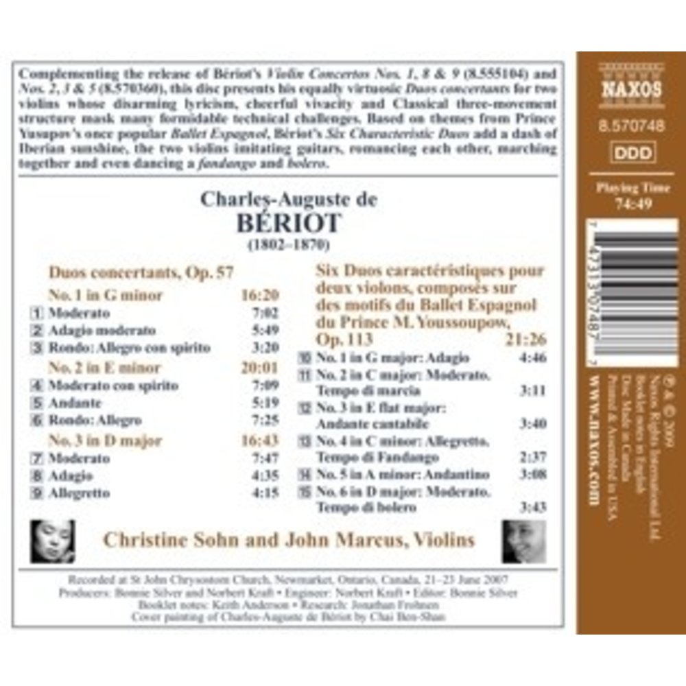 Naxos Beriot: Works For Two Violins