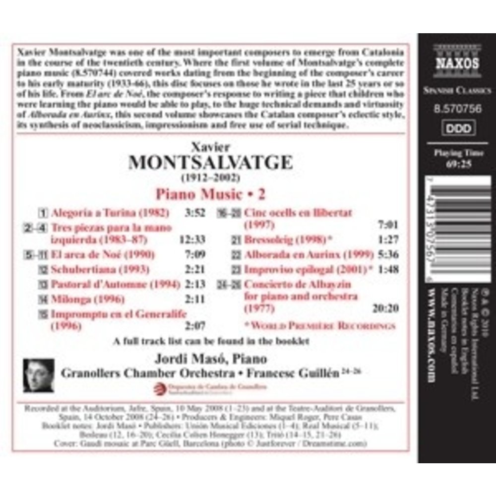 Naxos Montsalvatge: Piano Music 2
