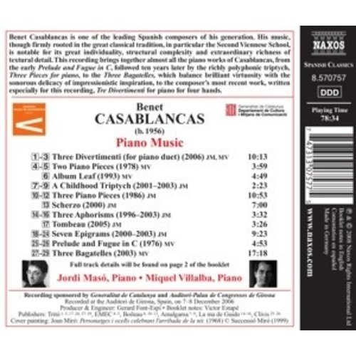 Naxos Casablancas: Piano Music