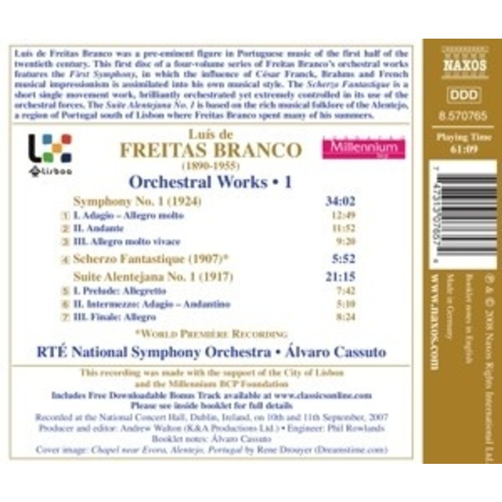 Naxos Freitas Branco:orch. Works Vol.1